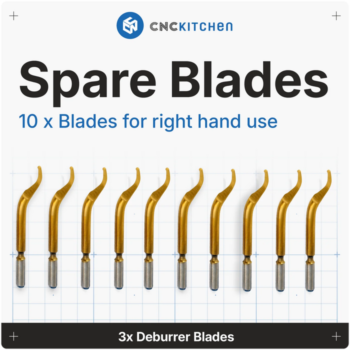 10 lames de rechange droitier pour ébavureur CNC Kitchen