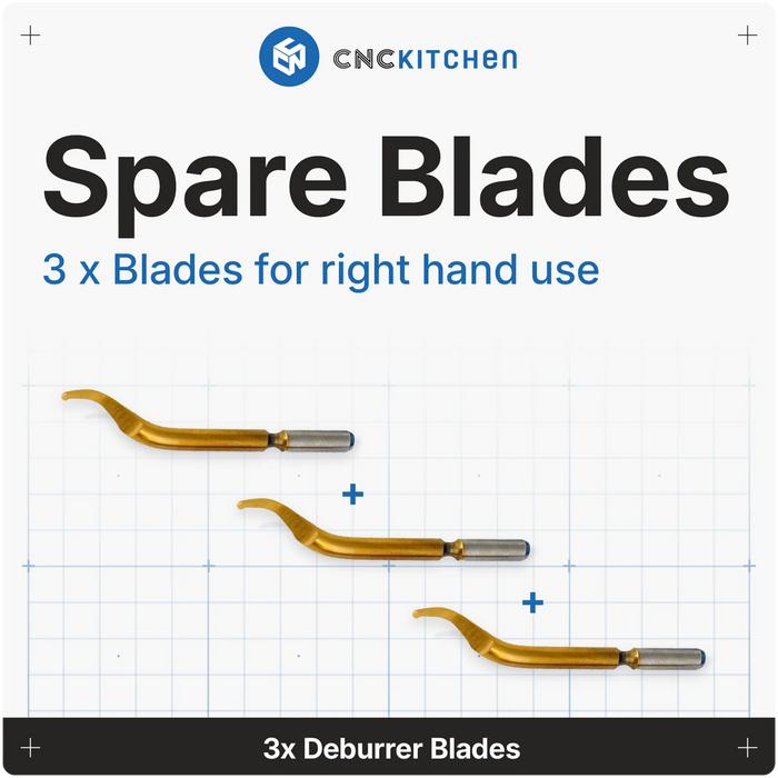 3 lames de rechange droitier pour ébavureur CNC Kitchen
