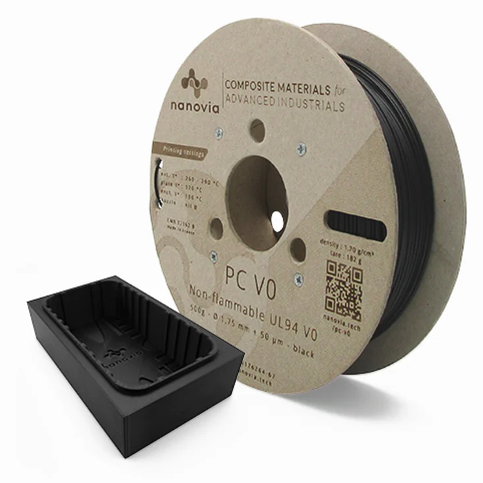 Filament PC V0 1.75 mm Nanovia noir - 500g