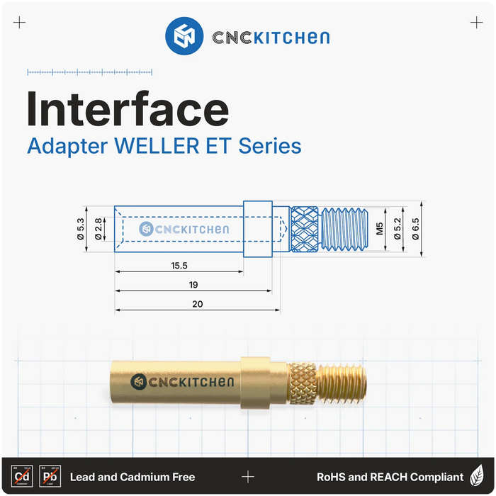 Pack Adaptateur + Embouts pour insert M2-M8 Compatible Weller ET Series V2