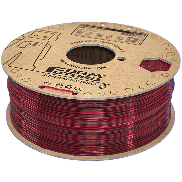 Bobine PETG rouge foncé translucide 1 kg FormFutura 1,75 mm