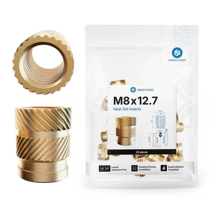 20 inserts pour impression 3D M8x12.7 mm CNC Kitchen