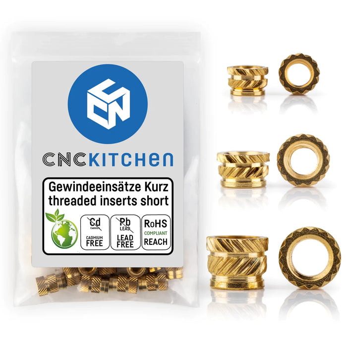 Lot de 200 inserts courts CNC Kitchen pour impression 3D