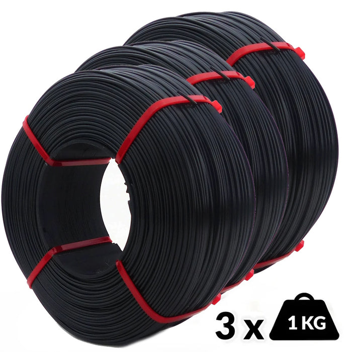 Pack 3 x Refill Arianeplast PLA Noir 1kg 1,75 mm