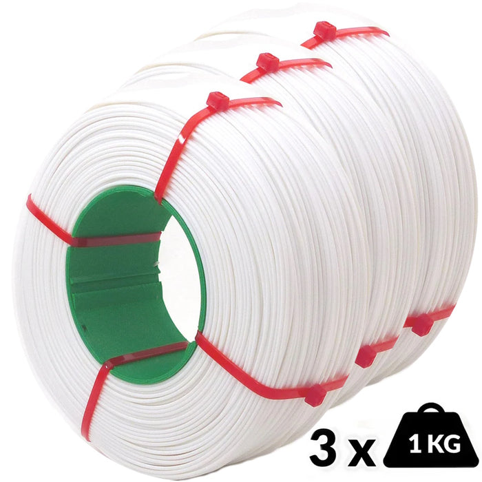 Pack 3 x Recharges Refill Arianeplast PLA Blanc 1kg 1,75 mm
