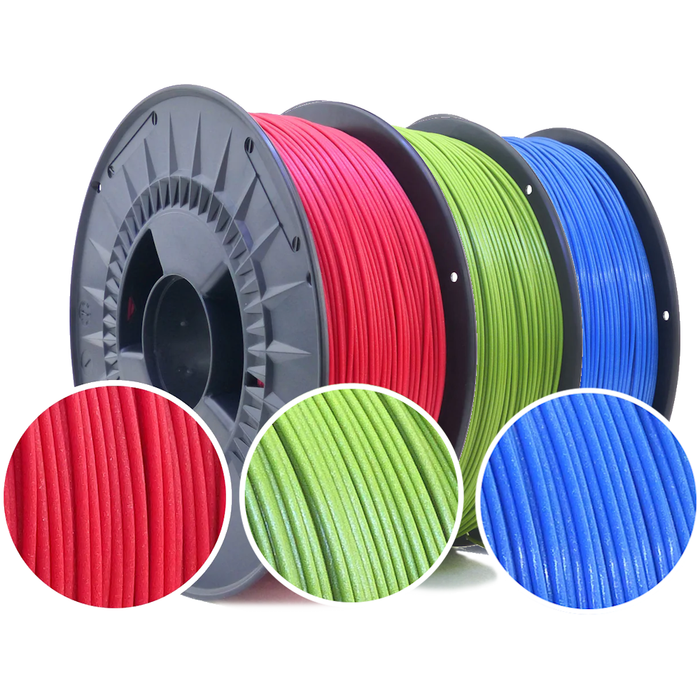 Pack PLA Métallisé Arianeplast 1.75 mm 3x1kg : Bleu/Vert/Rouge