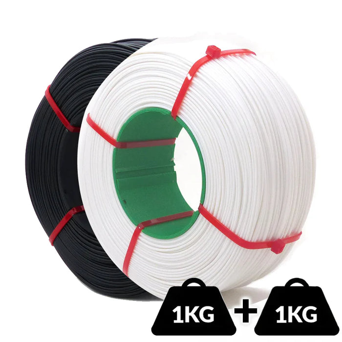 Pack Refill PETG 1,75 mm - 1kg Noir + 1 kg Blanc - Arianeplast