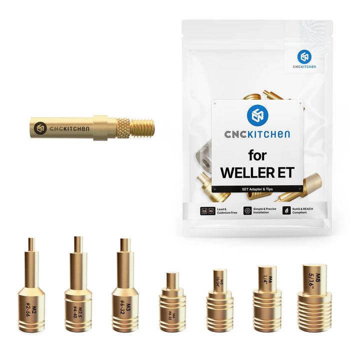 Pack Adaptateur + Embouts pour insert M2-M8 Compatible Weller ET Series V2