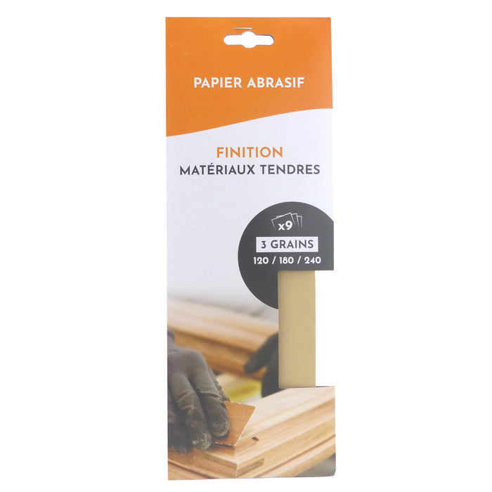 Lot de papiers de verre pour retouche impression 3D - 9 pcs