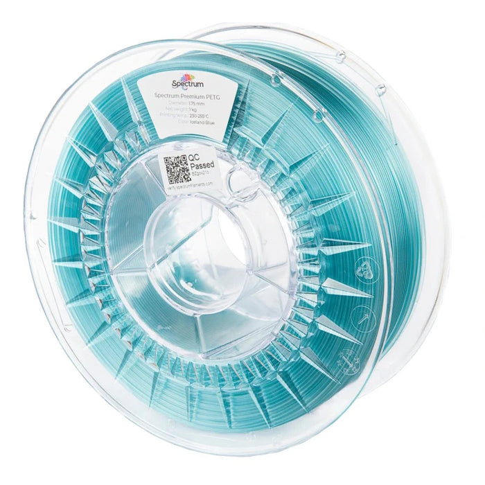 Bobine PETG bleu translucide Iceland Blue Spectrum 1kg 1,75mm