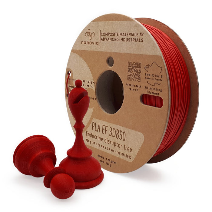 PLA EF 3D850 750g 1,75 mm Rouge Nanovia