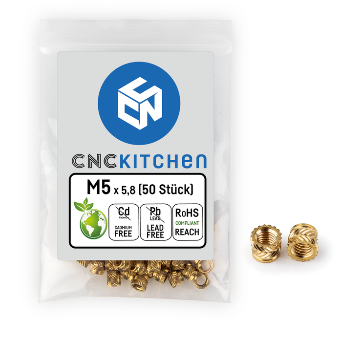 50 inserts M5x5.8 mm CNC Kitchen pour impression 3D
