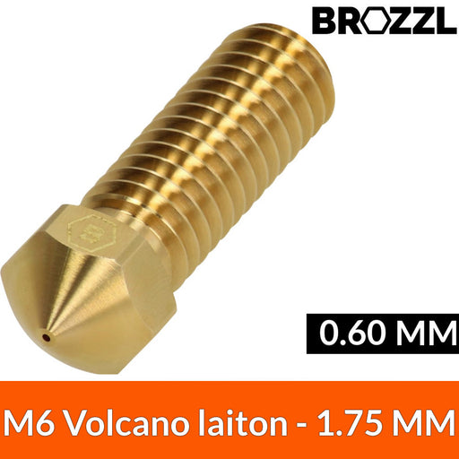Buse Type Volcano  M6 1.75 mm 0.60 mm laiton - Brozzl