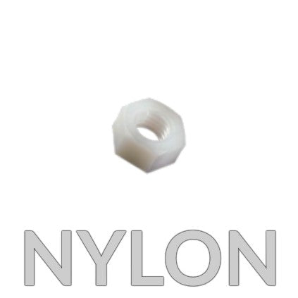 ECROU HU M3 NYLON PA6-6 DIN 934 - Lot de 10