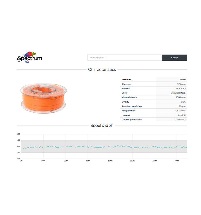 Filament PLA 1.75mm Bleu Pacific Blue1kg - Spectrum